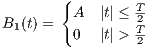         {
         A   |t| ≤ T2
B1 (t) =  0   |t| > T
                 2

